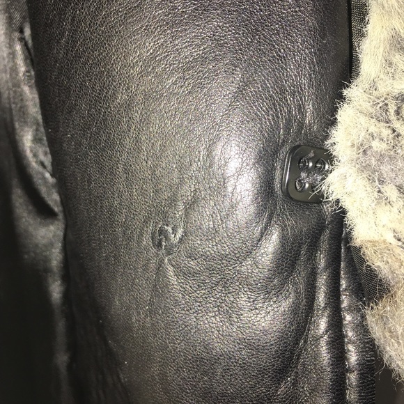 Vintage Sexy super soft lamb leather long coat removable fur collar size 2 - Picture 15 of 16